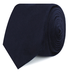 Navy Blue Bond Velvet Skinny Tie Roll