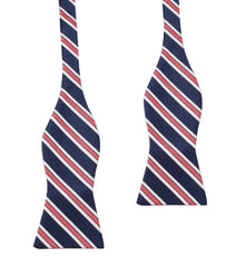 Navy Blue Bow Tie Untied with Red Stripes
