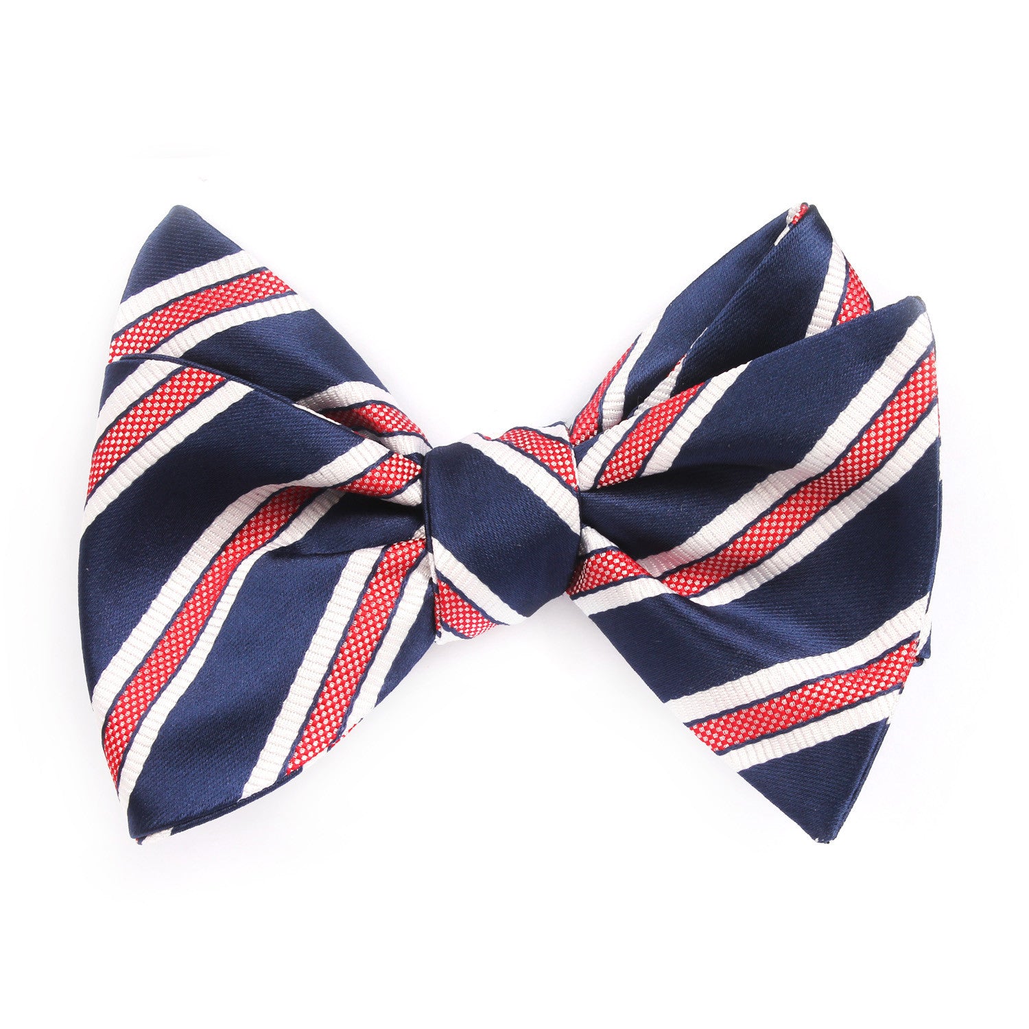 Navy Blue Bow Tie Untied with Red Stripes Self tied knot by OTAA