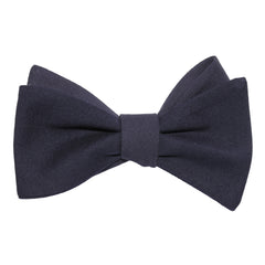 Navy Blue Cotton Self Tie Bow Tie 1