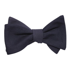 Navy Blue Cotton Self Tie Bow Tie 2