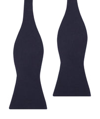 Navy Blue Cotton Self Tie Bow Tie