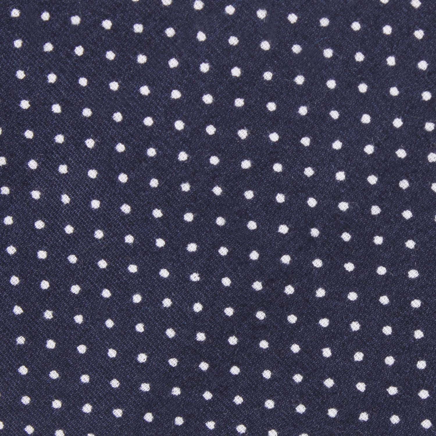 Navy Blue Cotton with White Mini Polka Dots Fabric Necktie C154