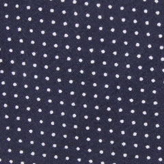 Navy Blue Cotton with White Mini Polka Dots Fabric Necktie C154