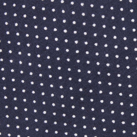 Navy Blue Cotton with White Mini Polka Dots Pocket Square
