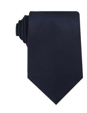 Navy Blue Diagonal Herringbone Necktie
