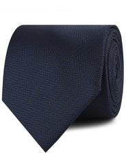 Navy Blue Diagonal Herringbone Neckties