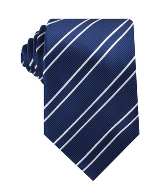 Navy Blue Double Stripe Necktie
