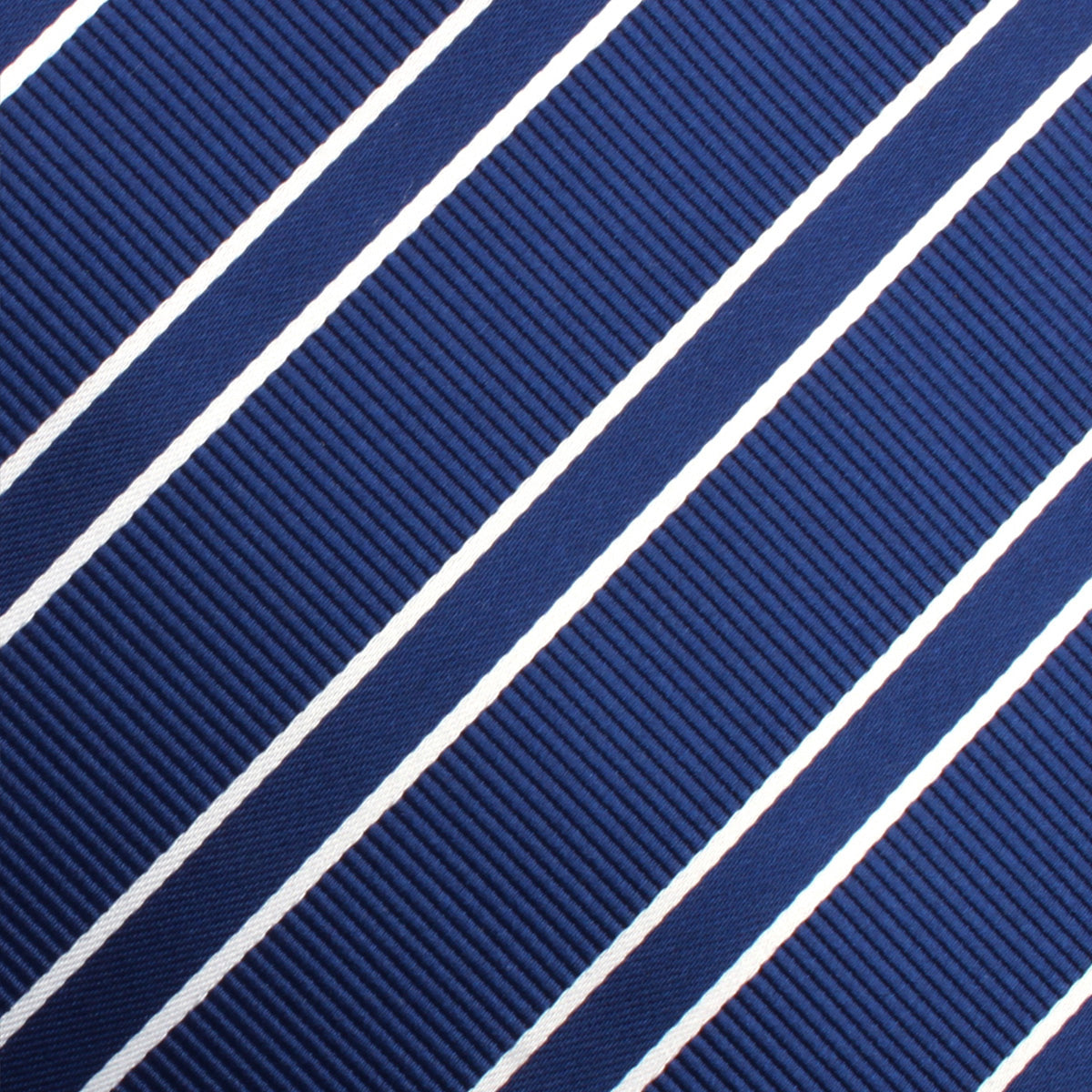 Navy Blue Double Stripe Skinny Tie Fabric