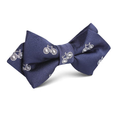 Navy Blue French Bicycle Diamond Bow Tie