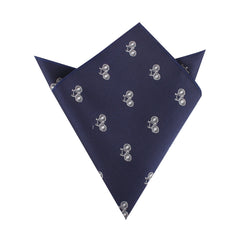 Navy Blue French Bicycle Pocket Square