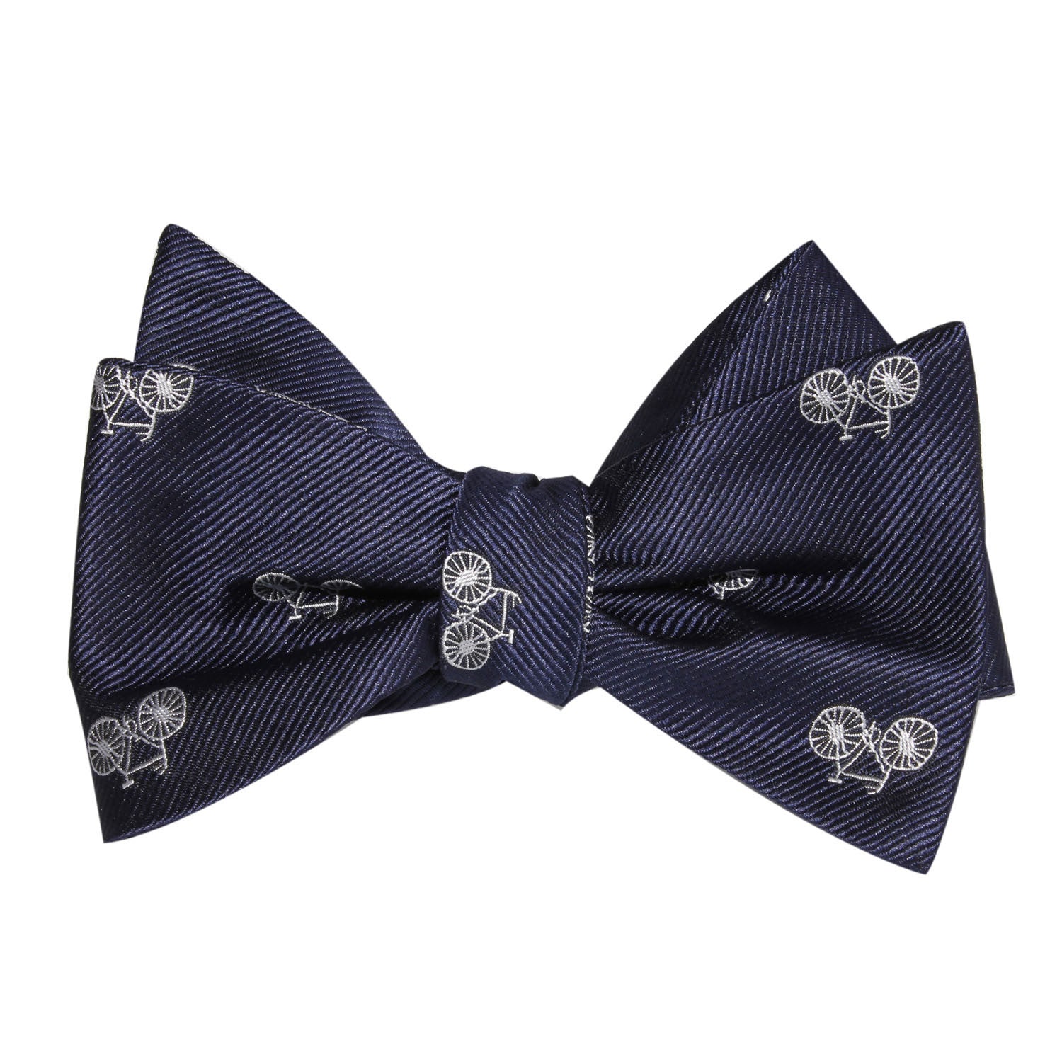 Navy Blue French Bicycle Self Tie Bow Tie 1