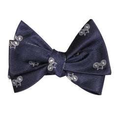 Navy Blue French Bicycle Self Tie Bow Tie 2
