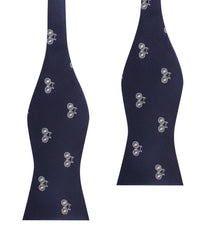 Navy Blue French Bicycle Self Tie Bow Tie