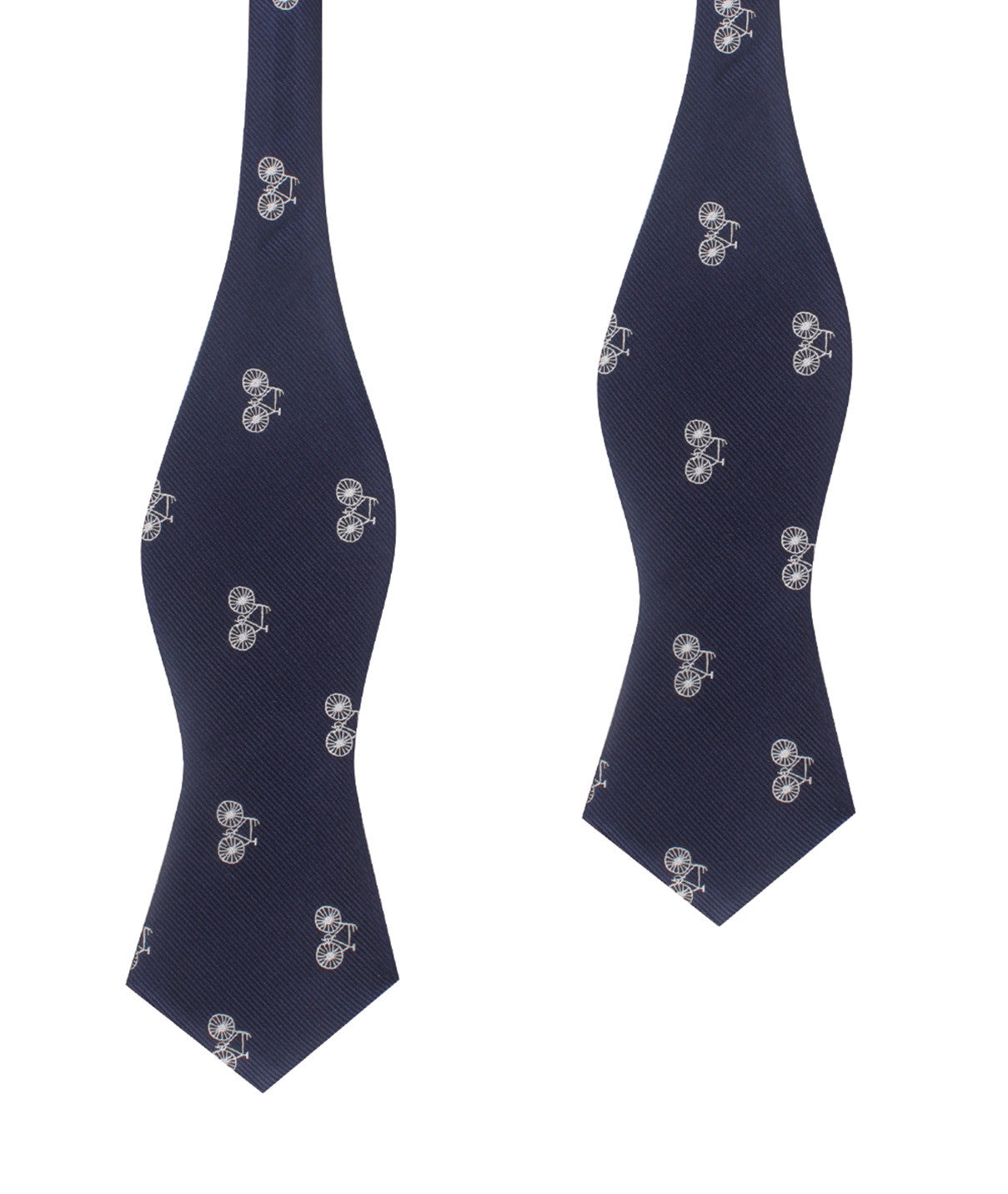 Navy Blue French Bicycle Self Tie Diamond Tip Bow Tie