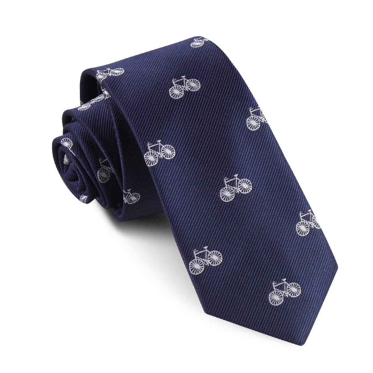 Navy Blue French Bicycle Skinny Tie