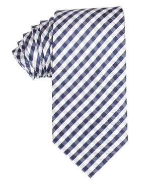 Navy Blue Gingham Necktie