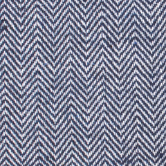 Navy Blue Herringbone Linen Fabric OTAA Bow Tie