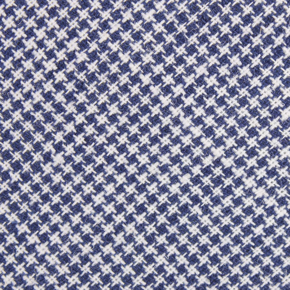 Navy Blue Houndstooth Linen Fabric Necktie L181