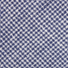 Navy Blue Houndstooth Linen Fabric Self Tie Diamond Tip Bow Tie L181