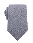 Navy Blue Houndstooth Linen Necktie
