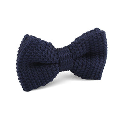 Navy Blue Knitted Bow Tie