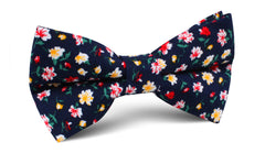 Navy Blue Liberty Floral Flower Bow Tie