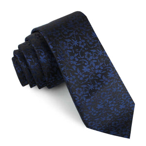 Navy Blue Liberty Floral Skinny Tie