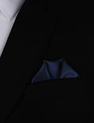 Navy Blue Line - Winged Puff Pocket Square Fold
