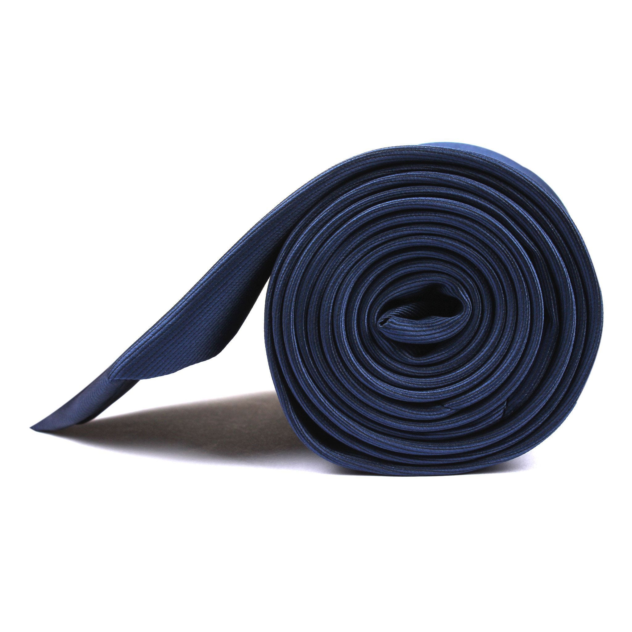 Navy Blue Line Tie Side View