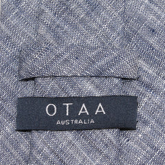 Navy Blue Linen Chambray Skinny Tie OTAA Australia