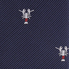 Navy Blue Lobster Fabric Necktie M095
