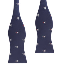 Navy Blue Lobster Self Tie Bow Tie