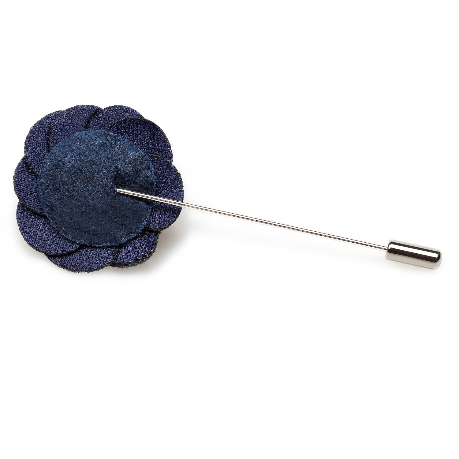Navy Blue Mini Velvet Mens Lapel Pin