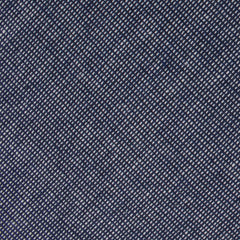 Navy Blue Needle Stitch Linen Skinny Tie Fabric