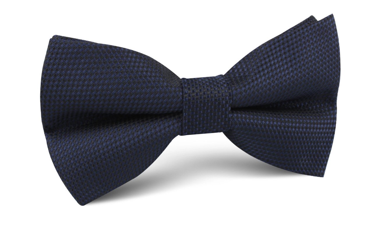 Navy Blue Oxford Stitch Bow Tie