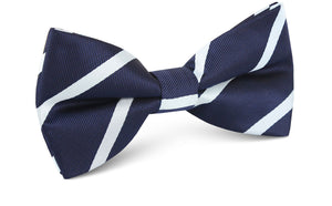 Navy Blue Pencil Stripe Bow Tie
