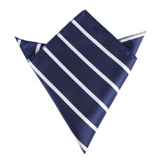Navy Blue Pencil Stripe Pocket Square