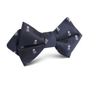 Navy Blue Pirate Skull Diamond Bow Tie