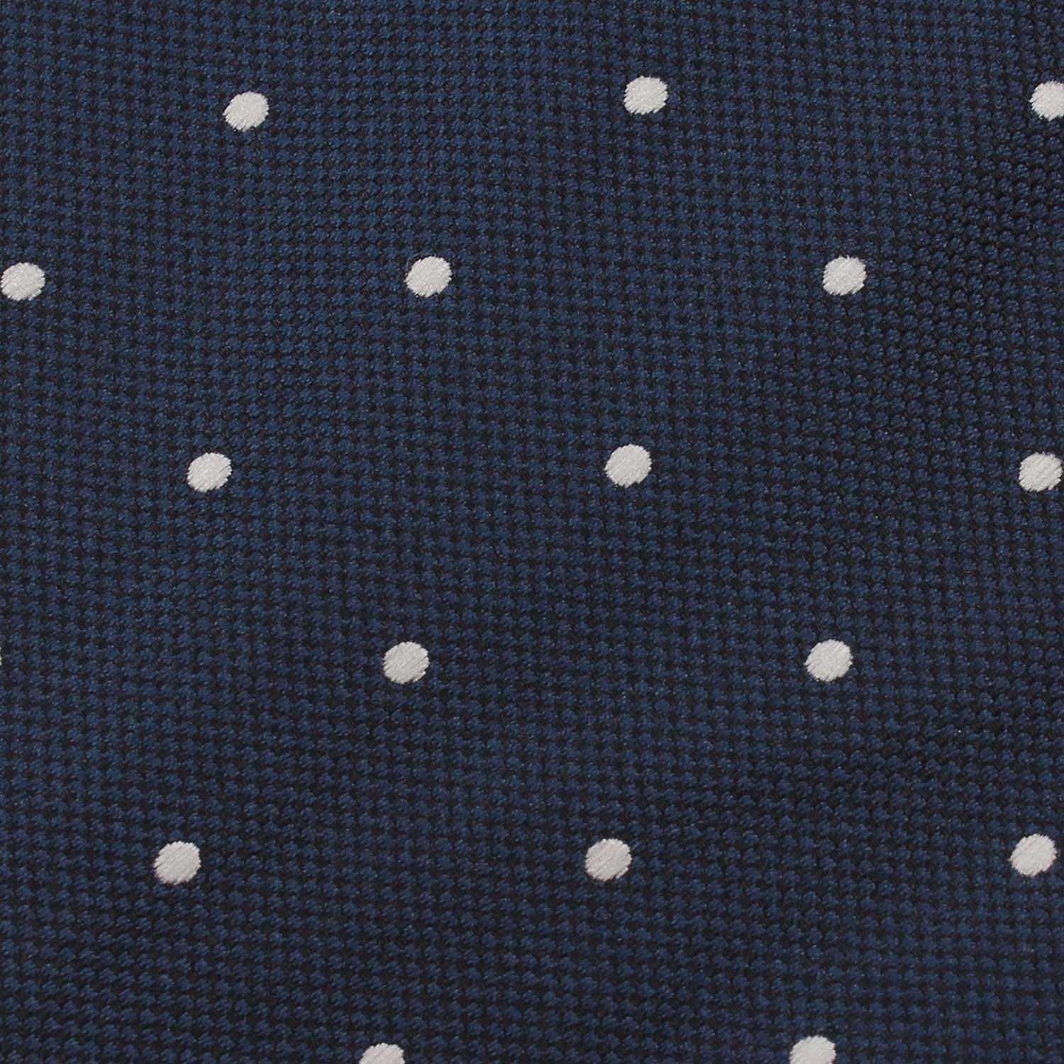 Navy Blue Polka Dots Fabric Self Tie Diamond Tip Bow TieX517
