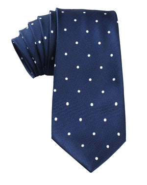 Navy Blue Polkadots Tie