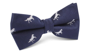 Navy Blue Race Horse Bow Tie
