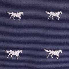 Navy Blue Race Horse Fabric Necktie M106