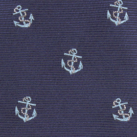 Navy Blue Sail Anchor Pocket Square