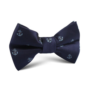 Navy Blue Sail Anchor Kids Bow Tie