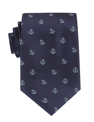 Navy Blue Sail Anchor Necktie