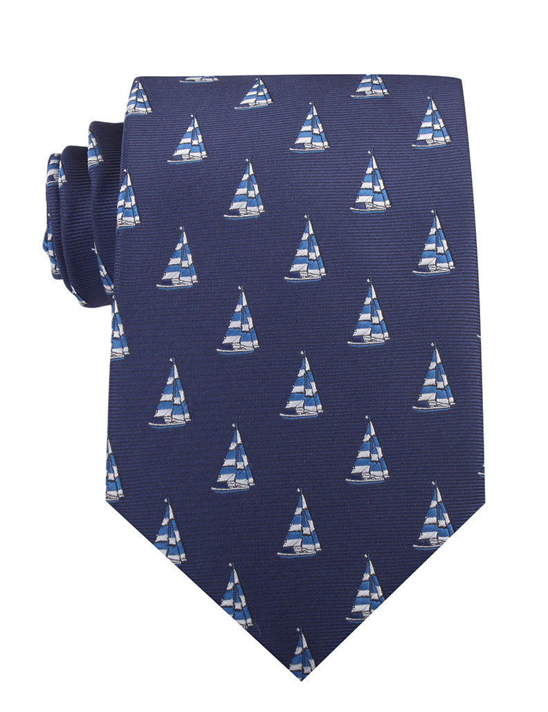 Navy Blue Sailor Boat Necktie