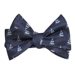 Navy Blue Sailor Boat Self Tie Bow Tie 2
