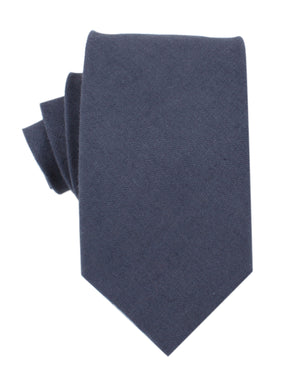 Navy Blue Slub Linen Necktie