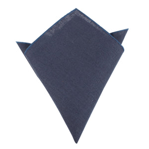 Navy Blue Slub Linen Pocket Square
